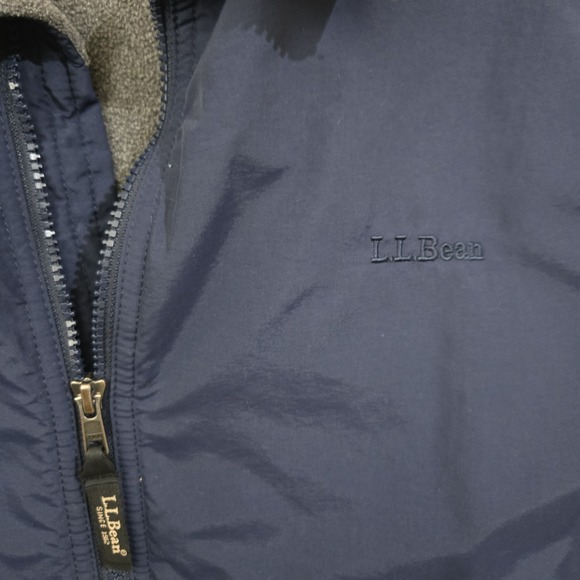LL Bean Warm up Jacket Fleece Lined Mens Blue XL Tall Full Zip Bomber Outdoors - Picture 6 of 11